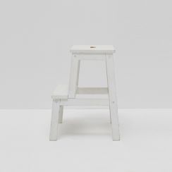 White Low Wooden Step Ladder