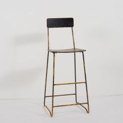 Wooden Artist's Tall Stool with Backrest