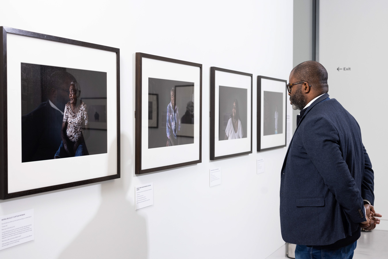 Exhibition install - winning works in the Taylor Wessing Photographic Portrait Prize by David Prichard. Documentation copyright David Parry. 