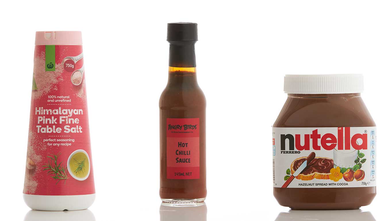 hot-sauce-bottle-salt-and-nutella-all-shot-with-the-clean-pack-shot-look